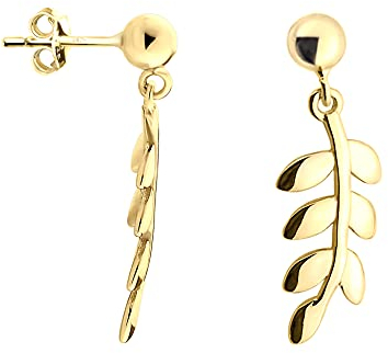 SOFIA MILANI - Damen Ohrringe 925 Silber - vergoldet/golden - Blatt Ohrstecker - 21081
