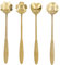 Ensemble de 4 cuillères à café, ensemble de cuillères à café à fleurs, cuillères à expresso pour café, dessert, thé, apéritif, 18cm(Or)