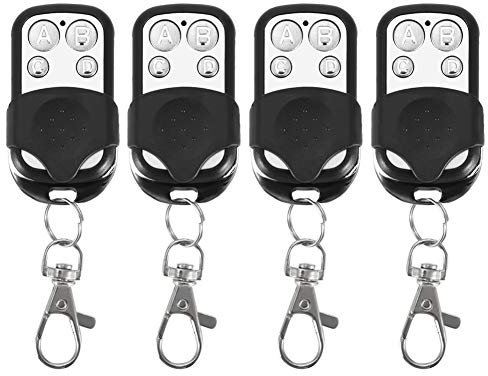 Garage Door Remote Key Fob, 4 pieces 433.92MHz Clone Gate Fob Remote Control Opener Wireless Electric Hand Transmitter Remote Control Replacement, for Car Skylight Appliances