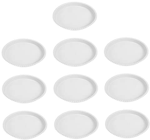YARNOW 10 Pièces Plateau De Jardinière Rond Bac D'égouttement pour Plantes Plaque De Base Bacs D'égouttement De Soucoupe pour Plantes Soucoupe Pot Rond Dentelle PP Blanche Fleurs