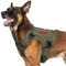 OneTigris Upgraded Fire Watcher 2.0 mit Strapazierfähiger Metallschnalle, Taktische Hundegeschirr mit Griff, No Pull Geschirr Grosse Hunde mit MOLLE-Klettsystem - Grün XL