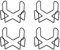Coshar 4 Stück Metall-Untersetzer, dicke Eisendraht-Halterung, Aufbewahrung für quadratische polygonale runde Untersetzer, passend für 4 bis 7 Untersetzer