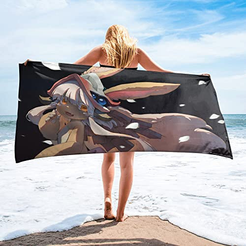 Anime Made in Abyss schnelltrocknende Strandtücher, superweiches Mikrofaser-Badetuch, Cartoon-Druck, sehr saugfähig, Strandtuch für Pool, Schwimmen, Badezimmer