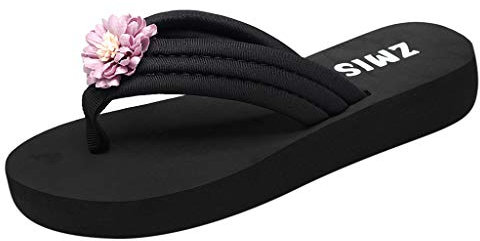 Sandali estivi da donna con tacco altissimo e plateau, sandali estivi con zeppa, da donna, eleganti, piatti, comodi, in gel, Colore: rosa., 37