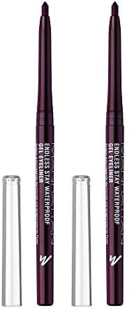 Manhattan Endless Stay Waterproof Gel Eyeliner, Lila Gel Eyeliner mit herausdrehbarer Mine ohne Anspitzen, Farbe Ripe Plum 009, 1 x 2,6g (Packung mit 2)