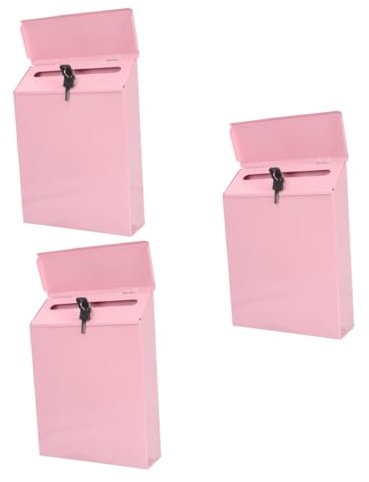 OSALADI 3Er-Box Briefkasten mit Schließfach großer briefkasten Wandmontierter Briefkasten hängende gesicherte Briefkästen Fall büro zubehör Hausversorgung Briefversorgung Metall Post Eisen