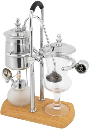 KiwiHood Siphon-Kaffeemaschine Luxus Royal Family Balance Syphon Kaffeemaschine Vakuum-Brühsystem Elegantes Doppelrippen-Vollkrümmer mit Tee-Griff, Vintage Classic Siphon Kaffeemaschine