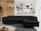 MKS MEBLE Ecksofa Sofa Schwarz, Wohnlandschaft L-Form mit Schlaffunktion und Bettkasten, Schlafsofa mit Bettkasten, Sofa mit Einstellbare Kopfstützen, Peter L - Schwarz Boucle - Rechts Schwarz
