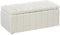 HOMCOM Sitzbank mit Stauraum, Polsterbank aus Teddyfell, Bettbank mit Holzrahmen, Aufbewahrungsbox, Schuhbank für Schlafzimmer, Wohnzimmer, Flur, 102 x 45 x 46 cm, Cremeweiß