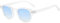 TYUVIVO Rétro Ovale Hommes Rivets Lunettes De Soleil Mode Clair Océan Dégradé Verres Lunettes UV400 Femmes Tendance Jaune Bleu Lunettes De Soleil, Transparent Bleu, Taille Unique