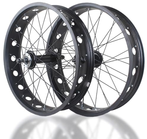 20/24/26“ X 4.0“ Fat Tire Snowbike-Laufradsatz Scheibenbremse Schnellspanner 135mm/195mm 36H Vordere Hinterradnaben Für 7/8/9/10s Drehfreilauf 14G Speichen(Black-Skeleton,26'')
