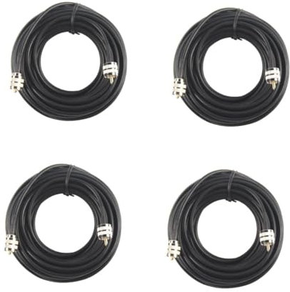 Gadpiparty 4 Pz Uhm Pl259 Coassiale Prolunga Piatta Cavo Radioamatoriale Antenna Digitale Ciabatta Connettori Coassiali Pl259 Per Favore Tappo Citofoni Black Gomma Da Cancellare