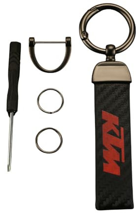 Moto Cuir Fibre de carbone Porte-clés pour KTM Accessoires de moto,Black-A