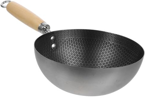 Zerodeko Wok Inoxidable con de Panal para Cocina Sartenes para Estufas Eléctricas Inducción Antiadherente y Práctico para Cocinar Saludable