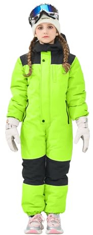 Owntop Mono de Nieve para Niños - Traje de Esquí Cálido de Una Pieza para Niños y Niñas, Traje de Nieve Ligero e Impermeable para Invierno, Traje para Snowboard para Bebés (Verde,2-3 años)