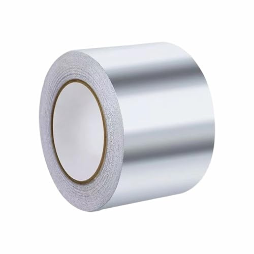 TFSYLISA Aluminium Klebeband, Wasserdichtes Alu Klebeband Hitzebeständig | Aluband Selbstklebend, Aluminiumband Silber zum Reparieren, Versiegeln, Isolierung (50 mm x 10 m)