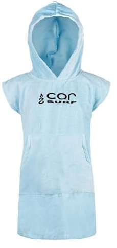 COR Surf Peignoir Serviette Poncho pour Enfants pour Âges 3-10 (Bleu Clair)