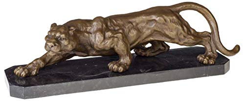 aubaho Bronzeskulptur Panther im Antik-Stil Bronze Figur Statue 65cm - 13kg