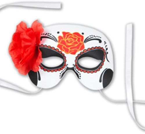 kaiser24 Mexikanische Totenmaske La Catrina (Halbmaske Blume (Stoff))