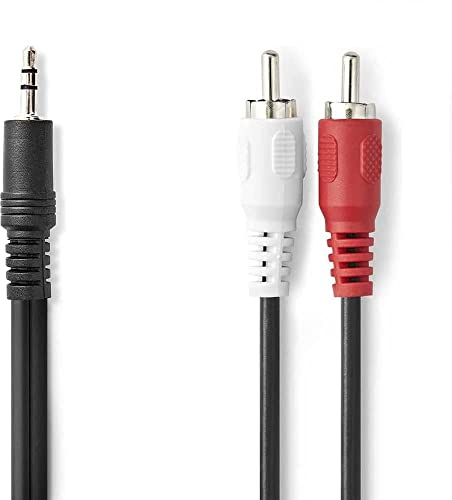 CABLEPELADO Cable audio estereo Jack a 2 | Cable de Audio 2 a Jack 3.5mm | Minijack a Macho Audio | para Móvil Tablet PC iPod Amplificador Altavoz TV DVD | 0.50 Metros