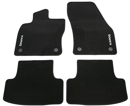 Skoda 57B061404 Textil Fußmatten Velours 4X Stoffmatten schwarz mit KAROQ Schriftzug