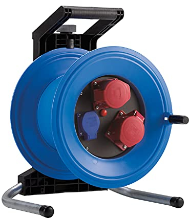 HEDI Kabeltrommel leer Professional Plus 320 (ohne Kabel, mit 2 CEE Steckdose 5x16 A 400 V, 1 Schutzkontaktsteckdosen 250 V) K3D00162T, Mehrfarbig