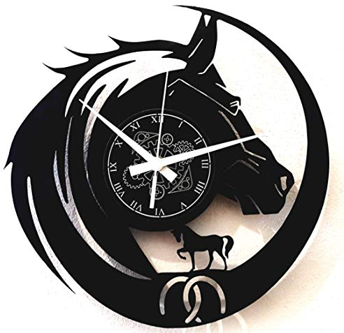 Instant Karma Clocks | Pferd Design Wanduhr für Reitfans | Geräuschlosem Quarzwerk | Geschenkidee für Küche, Schlafzimmer, Wohnzimmer