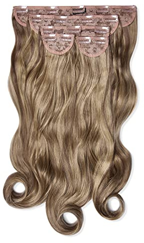 Lullabellz Super Thick Curly Clip In Hair Extensions 5-Piece, 22-Inch Length, Mellow Brown