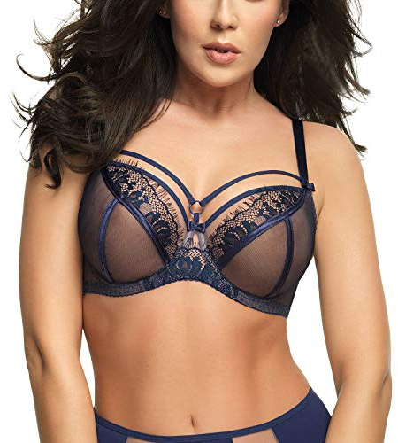 Gorsenia Damen Soft BH Softschale Bügel Große Größen K496 Paradise, Dunkelblau,70L