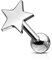 beyoutifulthings 1 Knorpel Ohr-stecker Flat-Top Stern Cartilage Labret Piercing-s Tragus Silber Edelstahl Schraub-Verschluss Steg 6,5/1,2mm