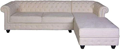 Ecksofa Sofa Samt Couch Chesterfield Wohnzimmercouch Retro Sitzgarnitur Polstergarnitur fha063 Palazzo Exklusiv