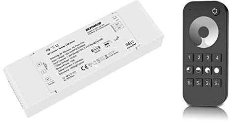 LEDUX 75W Funk-Netzteil 12V DC Konstantspannungs-Trafo, Dimmbar, Funk-Steuerung, CV Dimmable Wireless Driver (75W Netzteil + T-Fernbedienung)