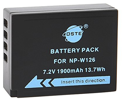 DSTE Ersatz Batterie Li-Ionen-Akku Compatible für NP-W126 NP-W126S und Fujifilm FinePix HS30EXR, HS33EXR, HS35EX, HS50EXR, X-A1, X-A2, X-A3, X-E1, X-E2, X-M1, X-Pro1, X-T1, X-T2, X-T10