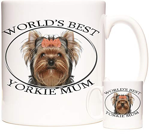 YORKSHIRE TERRIER gift MUG. World's Best Yorkie Mum. 11oz ceramic pedigree dog coffee mug tea cup