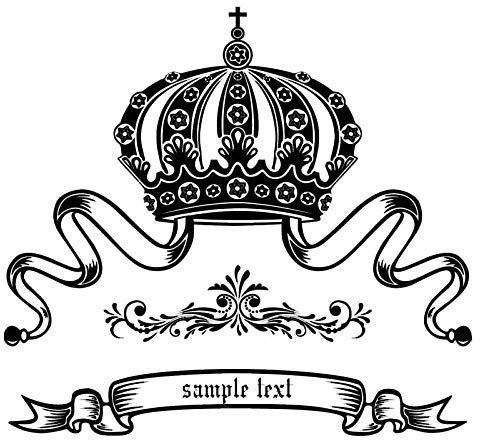 Elegante Königin Krone Wandtattoo Abnehmbare Diy Blumenmuster Abzeichen Wandaufkleber Home Decor Living 59 * 65Cm