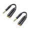 Cable Matters Confezione da 2 Cavo splitter da 6,35 mm TRS maschio a 2X TRS femmina da 6,35 mm (cavo splitter per cuffie da 6,35 mm) in nero - 20 cm
