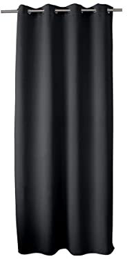ED ENJOY HOME Rideau Occultant avec Œillets argentés, Gris Foncé, Grande Hauteur, 140x280cm, 100% Polyester, Tissu Certifié Oeko-TEX, Collection Réglisse