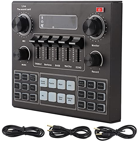 Audio Mixer, V9 Bluetooth Soundkarte Stereo Audio Mixer 16 Spezialeffekt Sound für Computerspiel Handy Live Broadcast