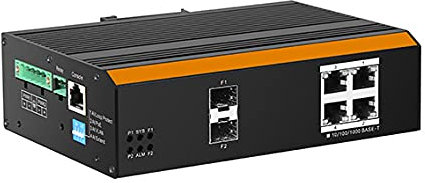 LINK Switch Industriale Managed con 4 Porte GIGABIT Poe con 2 Porte SFP per Fibra Ottica