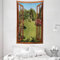 ABAKUHAUS Tropisch Wandteppich und Tagesdecke, Fenster zum Hinterhof Frische aus Weiches Mikrofaser Stoff Waschbar ohne Verblassen Digitaldruck, 140 x 230 cm, Redwood