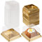 wexpw Single Clear Mooncake Box, 50 Pack Individual Mini Cupcake Boxes Container Plastic Transparent Mooncake Box Cake Cookies Muffins Box, Square Gold