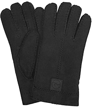 Rohn Moden Fingerhandschuhe Hochstein echt Lammfell für Damen und Herren, Handschuhe in Premiumqualität aus Baby Curly Merinolamm handgenäht anthrazit, dunkelgrau, schwarz (Grau, 9,5)