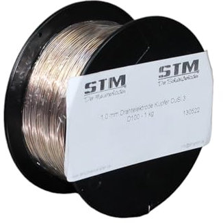 CuSi3 Draht 1,0mm Schweißdraht D100/D200/D300 Spule Rolle 2.1461 zum Mig Löten (D100, 1,0 Kg)