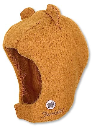 Sterntaler Baby Mädchen Schalmütze Kleinkinder Schalmütze Mütze - Schalmütze Kinder - aus Merino Wolle mit Klettverschluss - hellbraun, 39