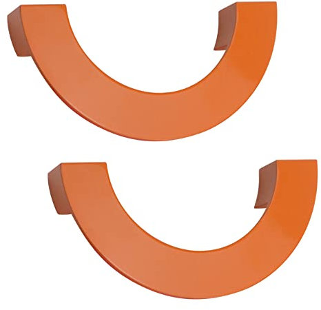 Pufguy Semi-Circle Pull Handle Half Moon Wardrobe Door Handle Cabinet Handle Minimalism Handle with Screws-2 pcs(Orange)