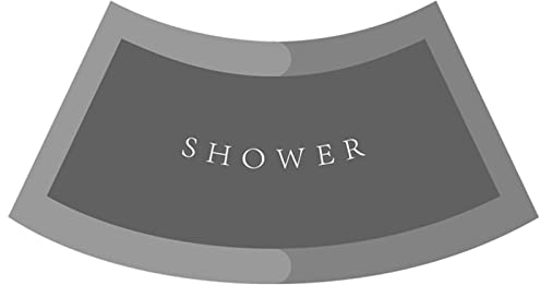 EUPXRHY Duschvorleger Runddusche Super SaugfäHig, Kieselgur Gebogene Duschmatte Schnelltrocknend Duschmatte Halbrund, 4-Schicht Badteppich Eckdusche rutschfest Waschbar Bathroom Mat,Grau,40x75CM