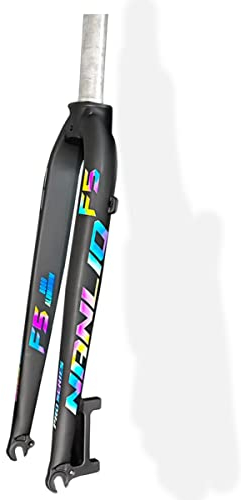 TISORT Fahrrad Starr Gabel, Mountainbik Radsport Vordergabel MTB Fahrrad Alu Starrgabel 26 27,5 29 Zoll 1-1/8 QR Disc Brake (Color : Black Color)