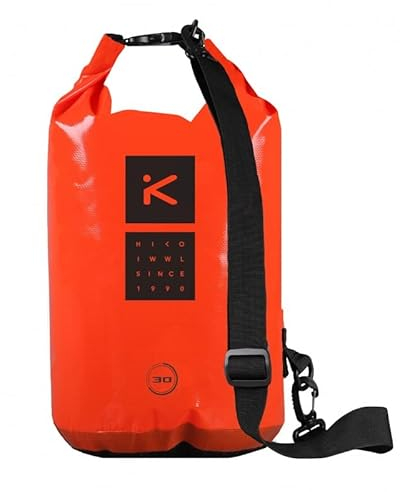 Hiko Rover Cylindric 30 Liter Trockentasche Seesack Dry Bag Packsack Kajak Kanu, Farbe:Fluo orange