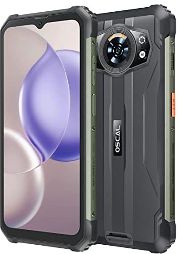 OSCAL Android 12 Smartphone Resistente S80 13000mAh Batería, Helio G85 6GB+128GB, IP68 Impermeable Móvil Antigolpes, 6,58'' FHD+, ArcSoft®12MP Cámara Triple, GPS NFC Carga Inversa Dual SIM Negro
