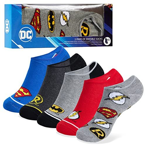 DC Comics Boys Liner Socks, Invisible No Show Stretchy Socks - Boys Gifts